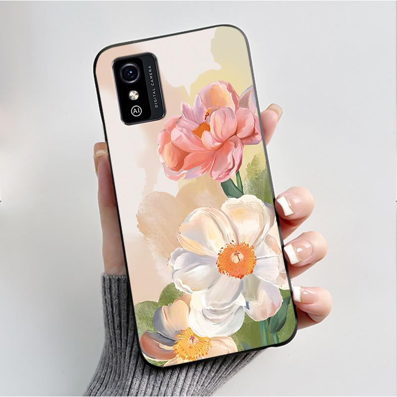 Printing Pattern Case For ZTE Blade L9 Soft Silicone Black Shell Cover Cute Flower Cartoon Casing