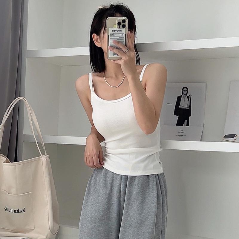 300g Fine Thread Suspender Vest for Women In Summer, Pure Cotton, and Versatile Tops for Outer Wear