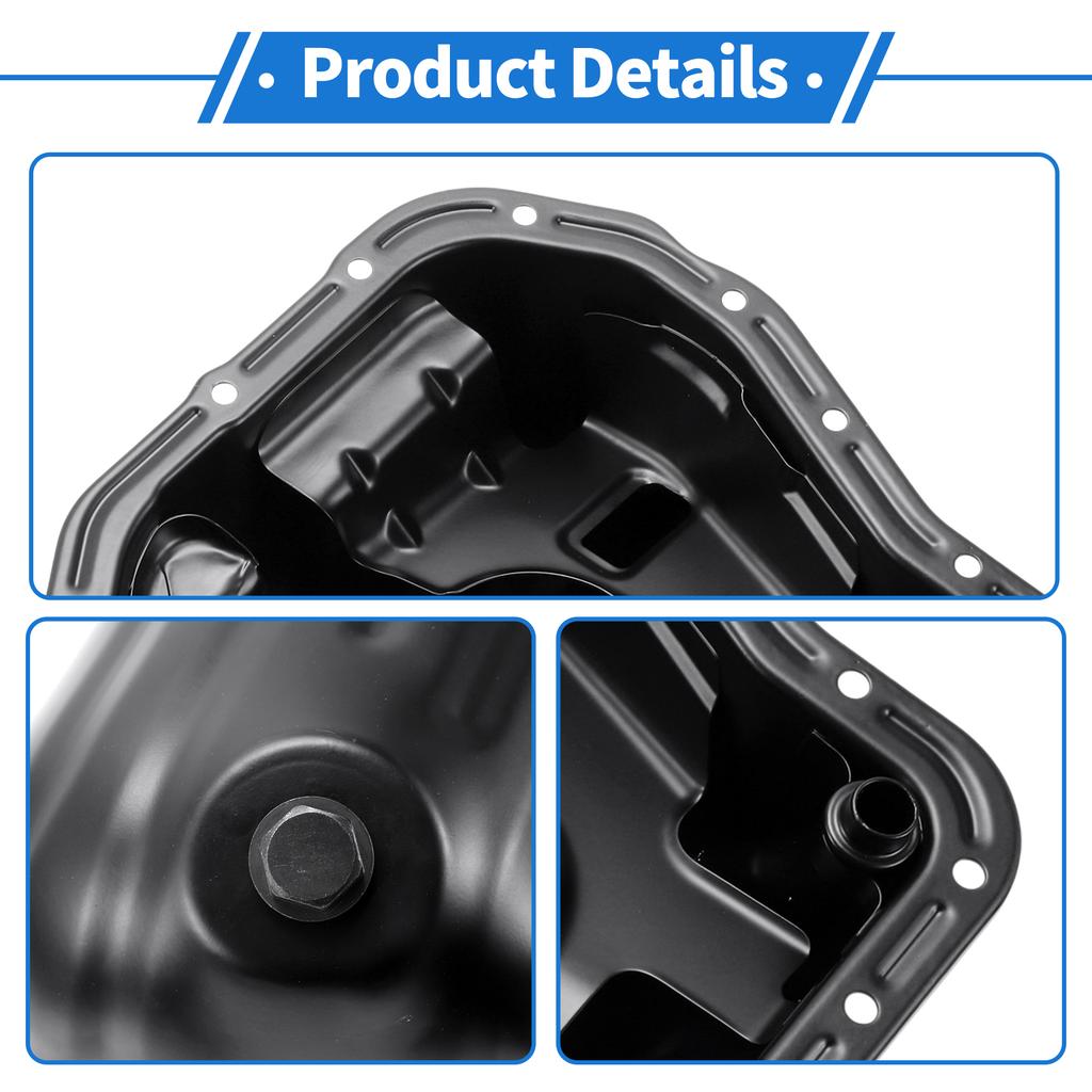 UXCELL No.11109AA093 Engine Oil Pan Oil Pan Sump Transmission Oil Pan for Subaru Forester 1999-2005 Iron Black