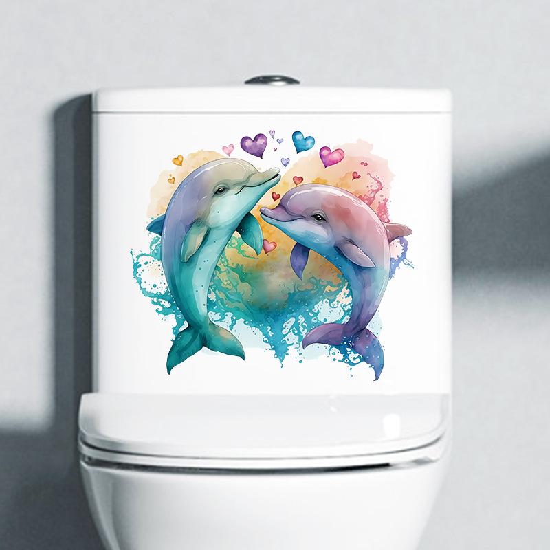 10 Styles Summer Seaside Vacation Wall Stickers Beach Sunset Stickers Toilet Stickers Self Adhesive Waterproof