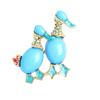 Vintage Duck Brooch for Men and Women Blue Fashion Rhinestone Enamel Bird Clothing Jewelry