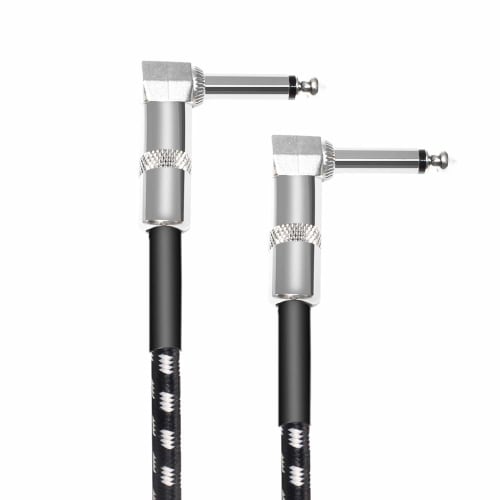 Set of 3 15cm Conductor Shielded Guitar Cables with Noise Reduction, L/L Plugs, Pedal Shielding, Corrosion-Resistant, High-Temperature Resistant PVC,