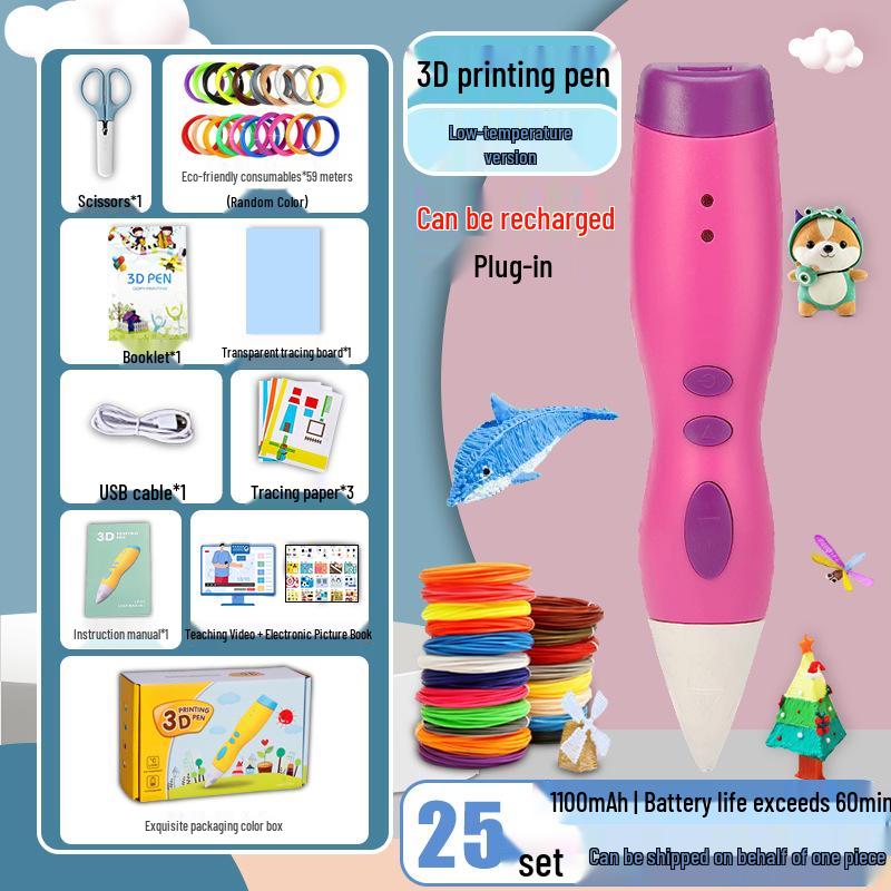 Rechargeable Low Temperature 3D Printing Pen for Kids - 1100mAh PCL Children's Day Gift