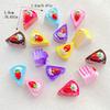 10Pcs Cute Cartoon Painted Strawberry Cake Flatback Resin Cabochon For Hair Bows DIY Scrapbooking Phone Decoration Jewelry Craft