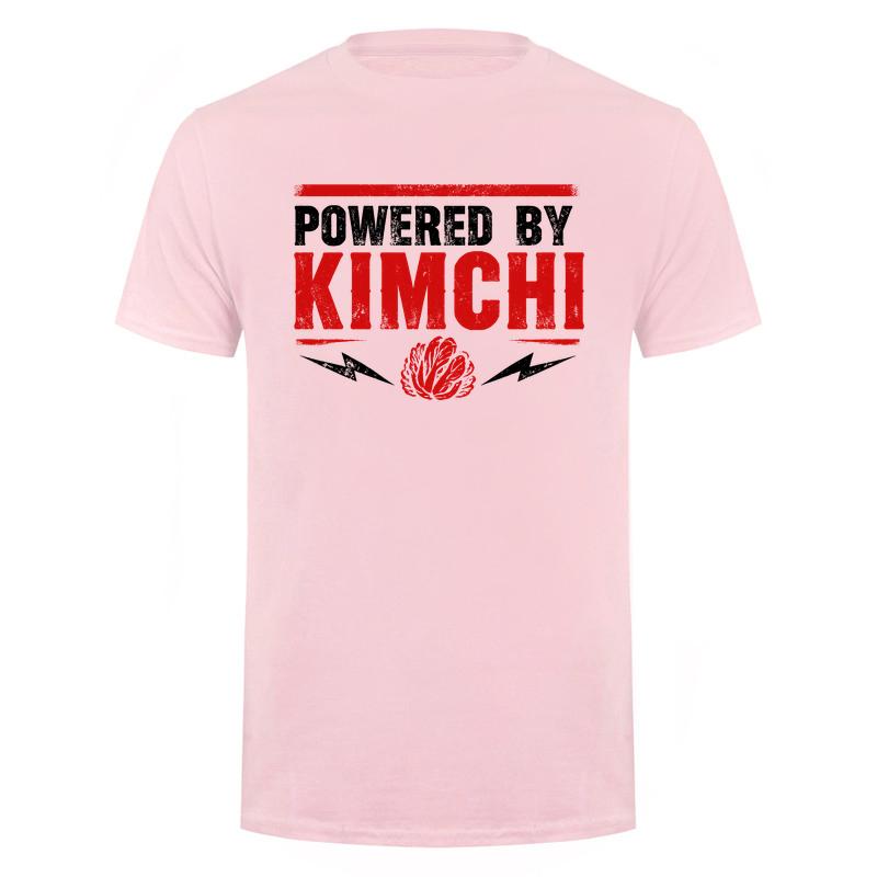 Funny Powered By Kimchi Shirt Unisex Korean BBQ Food Graphic Tee Spicy Kimchi Lover T Shirt Casual Streetwear Short Sleeve DA