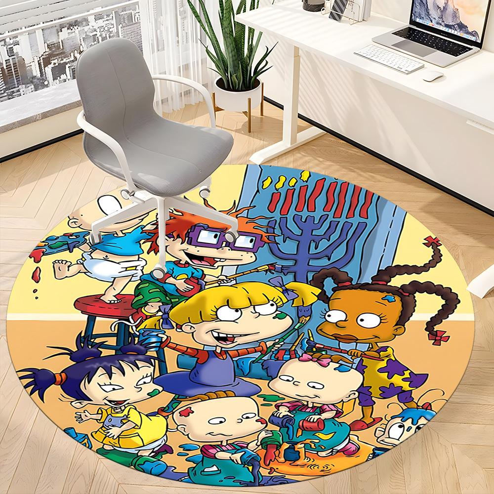 1pc Rugrats Office Round Area Rug, Bedroom Living Room Home Decor, Room Deco, Offic A1016082
