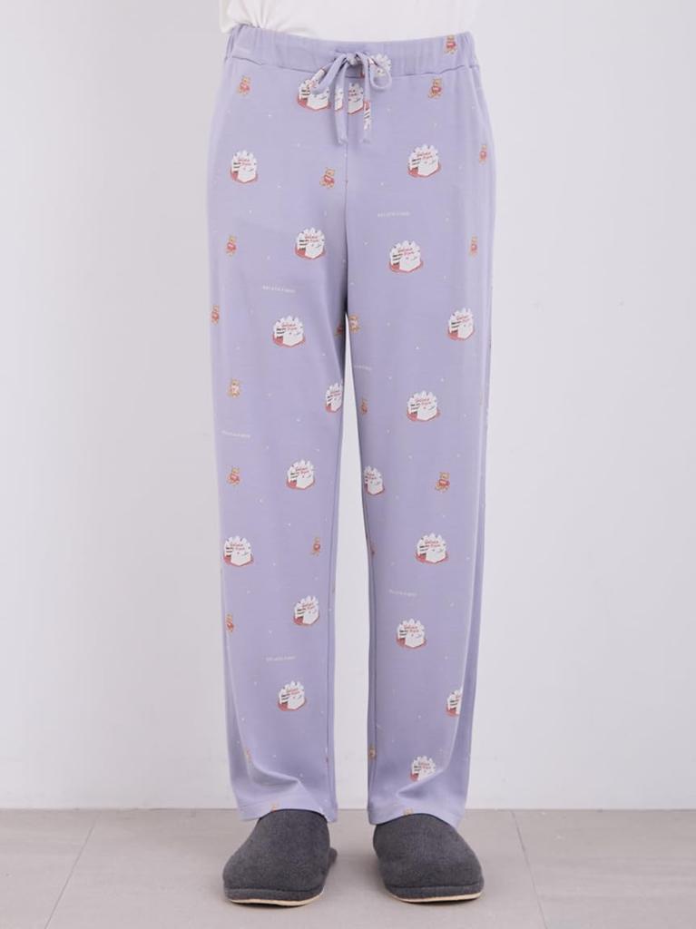 Gelato Pique HOLIDAY HOMME Bear Cake Print Long Pants PMCP245253 NVY Men's