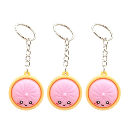 3Pcs Mini Dumpling Keychain Pendant Soft Food Charm Cartoon Snack Accessories for Bags Car