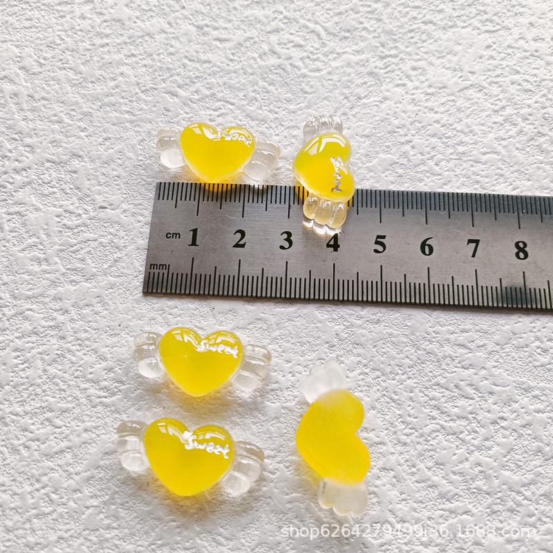 Heart Wing Candy Resin Sticker for DIY Magic Wand & Hair Accessories (2.8x1.4cm)