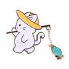 Playful Cat Fishing Brooch Adorable Alloy Pin Lightweight Design For Kids Adults Fashion Accessory With Colorful Fish Charm