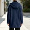 Women's Casual Loose Fit Single-Breasted Hooded Long Sleeve Double-Sided Trench Coat