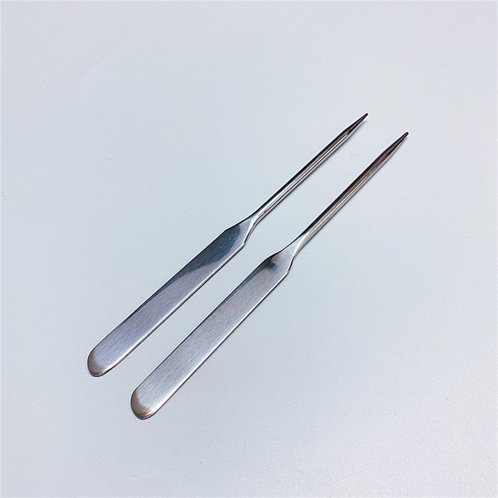 2 ADET Paslanmaz Çelik Palet Tepsisi Karıştırma Çubuğu Seti Makyaj Toneri Spatulası Karıştırma Çubuğu Fondöten Kremi Karıştırma Kozmetik Makyaj Aracı