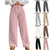 Women's Fashion Plush Casual Pants Solid Color Loose Comfortable Plush Warm Trousers