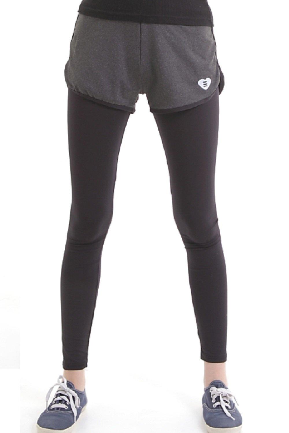 

Фитнес Эластичные Mie-Mie Женские Леггинсы, Брюки, Йога, Бег, Длина 9/10, (Серо-черный, XL)