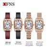 OFNS Women's Casual 30m Waterproof Quartz Watch with Roman Numerals and Two-Hand Design.