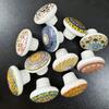 Circular Shape Single-Hole Pull Handle Ceramic Material Bohemian Furniture Handle  Cabinets