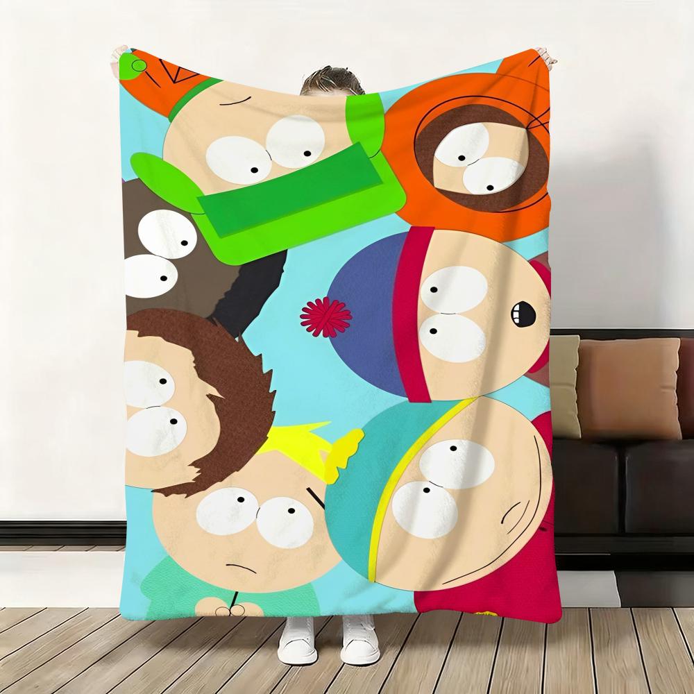 

Cute S-South Cartoon P-Park Throw Flannel Fluffy Soft Blanket Warm Skin-Friendly Throw for Sofa Bed Office Nap Winter 75cmx90cm