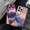 Japanese Pink Cherry Mount Fuji Soft Phone Case for iPhone 16 16E 17 Air 15 Pro Max 14 Plus 13 Mini 11 12 7 Black Cover Back She