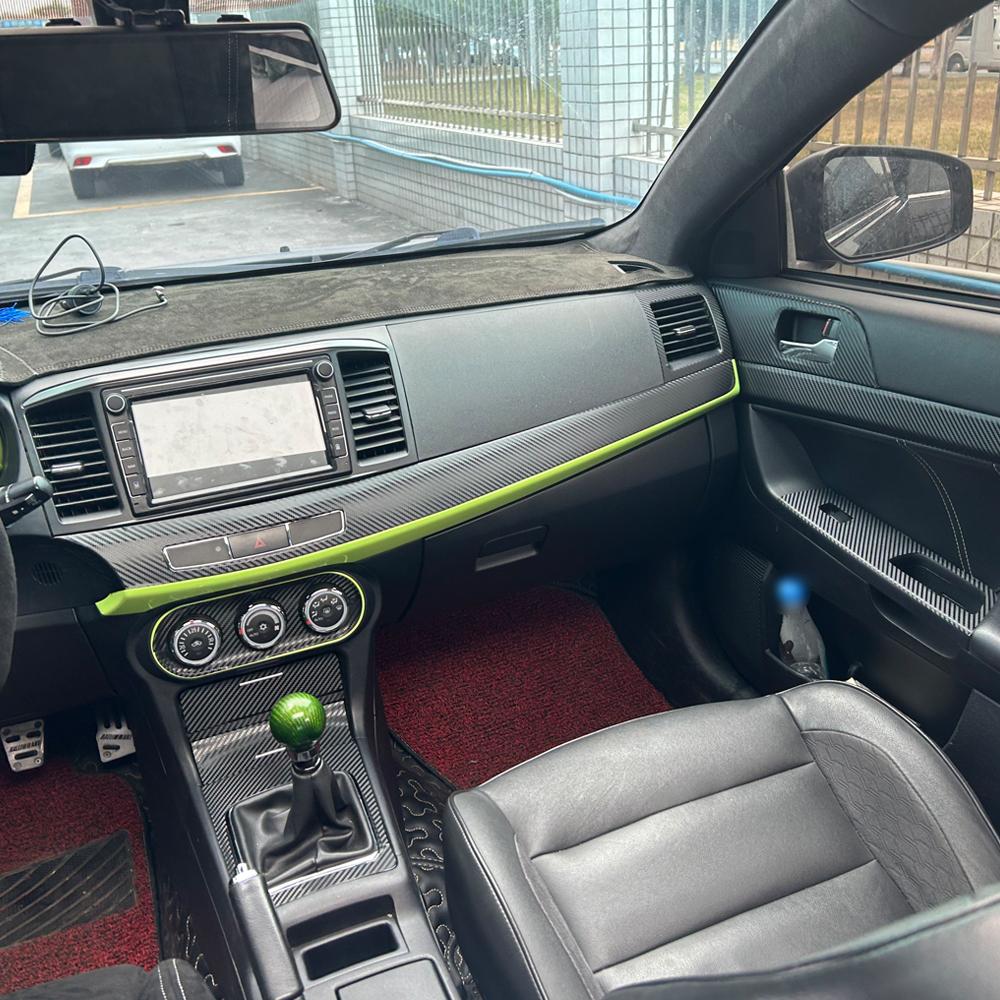 Carbon Fiber For Mitsubishi Lancer-ex 2010-16 Car Film Interior Sticker Center Console Gear Dashboard Air Door Handle Lift Panel