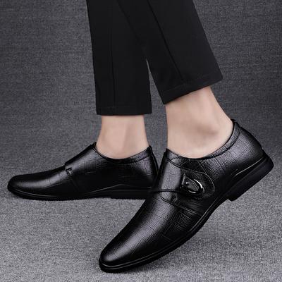 Mode Heren leren schoenen met ronde neus Klassieke gentleman veelzijdige stijl Bruiloftsfeest outdoor casual zakelijk platte zool herenschoenen