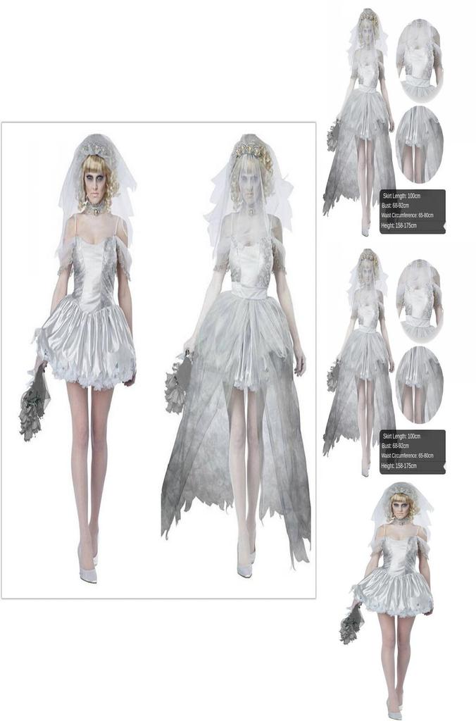 Halloween Ghost Bride Dress Costume For Women Role Play Party Cosplay