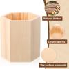 Wooden Pen Container Round/Hexagonal/Square Makeup Brush Holder Desktop Organizer  Gift