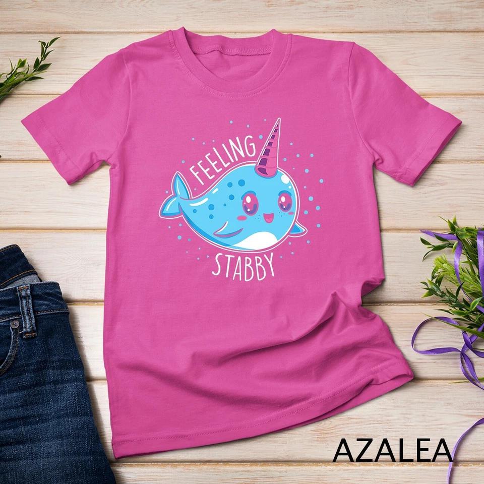 Cute Feeling Stabby Narwhals T-Shirt Kawaii Whale Gift Unisex T-shirt 2 2XL