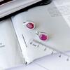 Silver Earrings with Natural Ruby 8.025ct, Cubic Zirconia (2165200)