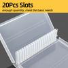 Mini Transparent Plastic Tool Storage Container 20-Hole Parts Box for Rotary File Milling Cutter Nail Tool Polishing Organizatio