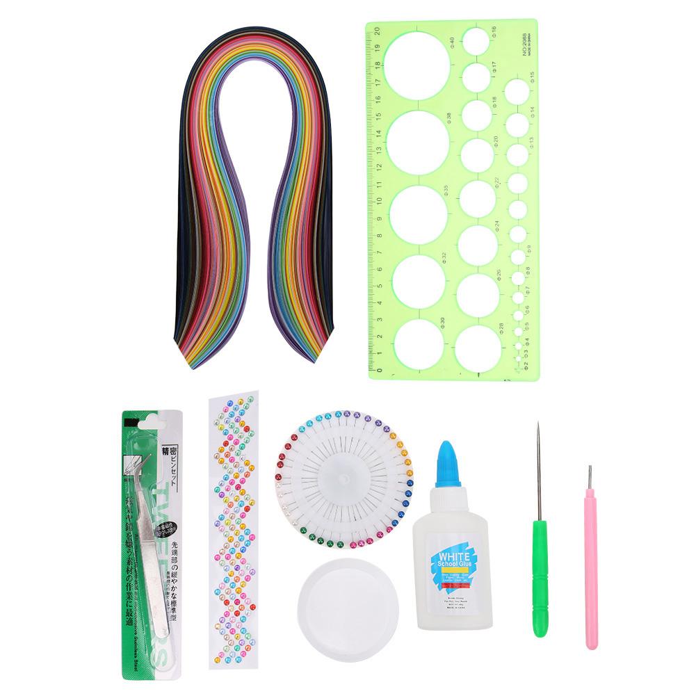 Popieriaus vėlimo įrankių pradedančiųjų rinkinys 36 spalvų juostelės vėlimo rašiklis perliniai smeigtukai „pasidaryk pats“ popieriaus amatas