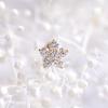 14K Gold Small Flower Cluster Cubic Piercing Earlobe Barbell Flower Ear Cants Earrings