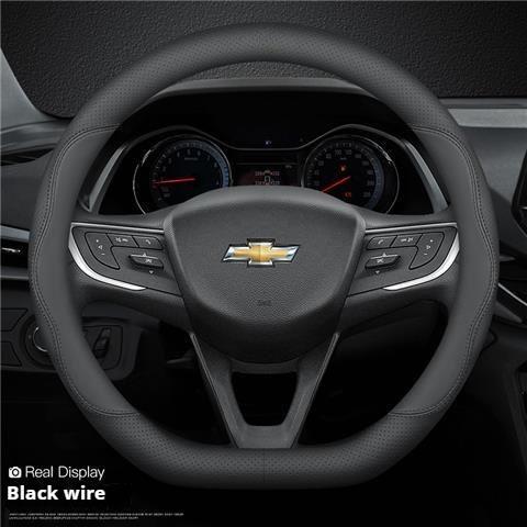 

Car Leather Steering Wheel Cover for Chevrolet Montana Trailblazer EV SS RS Silverado RST Equinox RS LT Bolt EUV Blrzer 38cm