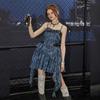 UNIFREE Celebrity Asymmetric Denim Cami Mini Dress