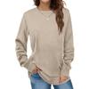 Women's Round Neck Long Sleeve Bottoming Shirt Top Warm Top Casual Sweatshirt
