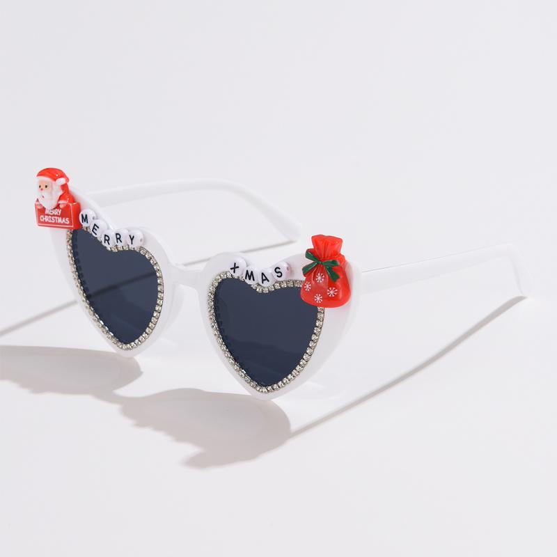 New Year Christmas Sunglasses Love Shaped Female Heart Sun Glasses Cartoon Christmas Tree Party Eyeglasses