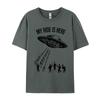 My Ride Alien Flying Saucer UFO Abduction Design Cotton Fabric Luxury Designer T-Shirts For Men Hip Hop T-Shirt Print