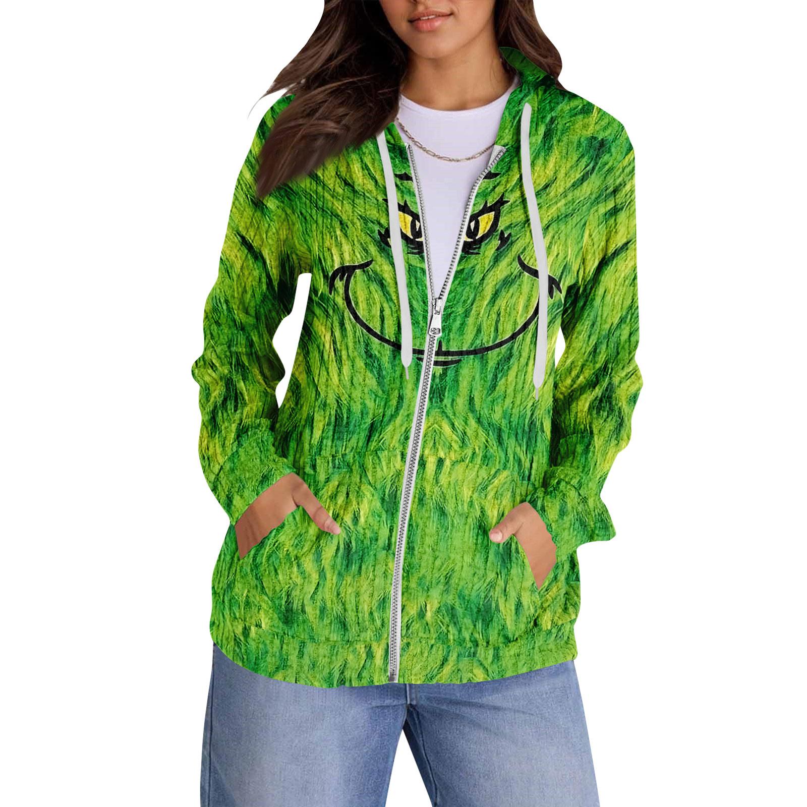 

Толстовки с капюшоном для женщин, модные топы, повседневная осенняя мода, свитшот с длинным рукавом и карманами, легкий пуловер XXL зелёный