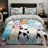Fashion Cartoon Cat Animal 3D Print Bedding Set Soft Comfortable Duvet Cover King Queen Twin Single Size Bithday Gift Room Decor