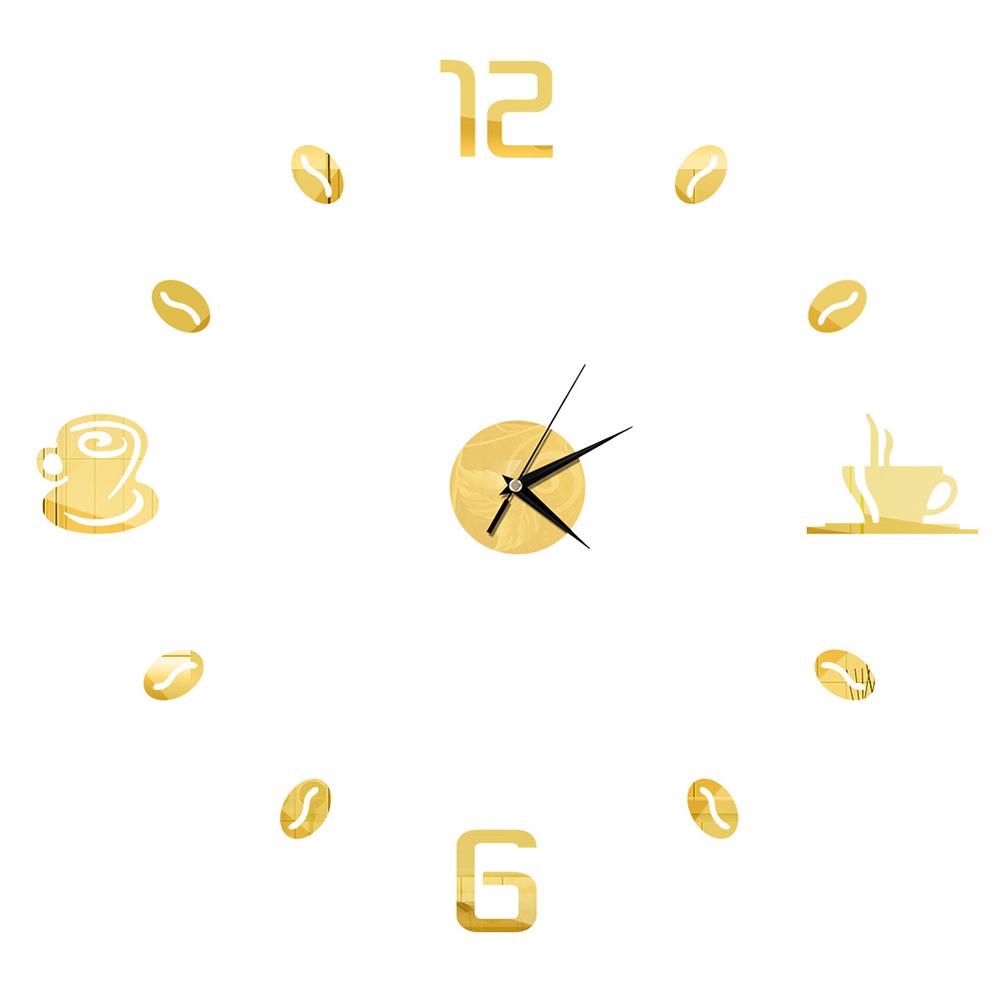 27inch Nordic Wall Clock Dining Restaurant Cafe Decorative Clocks Acrylic Mirror Wall Sticker Silent Quartz Watch Home Decor