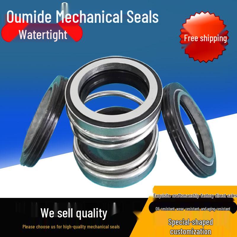 Sewage Pump Mechanical Seal, Four-Sided Alloy with Nitrile Rubber, Shaft Sizes 202-17 to 30-45