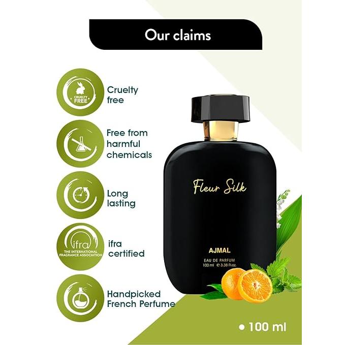 Ajmal ARTISAN - FLEUR SILK Long Lasting Fragrance, Handpicked Luxury Perfume for Women 100ml.