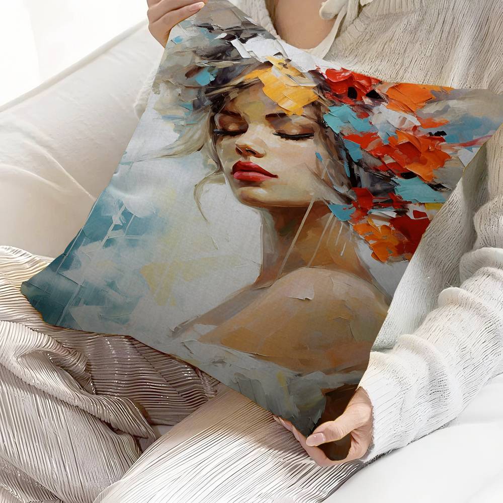 Abstract Figure Painting Pillow Anime Pillow Sofa Bed Head Pillow Cover Cushion Cover 45x45 Cm Fashion