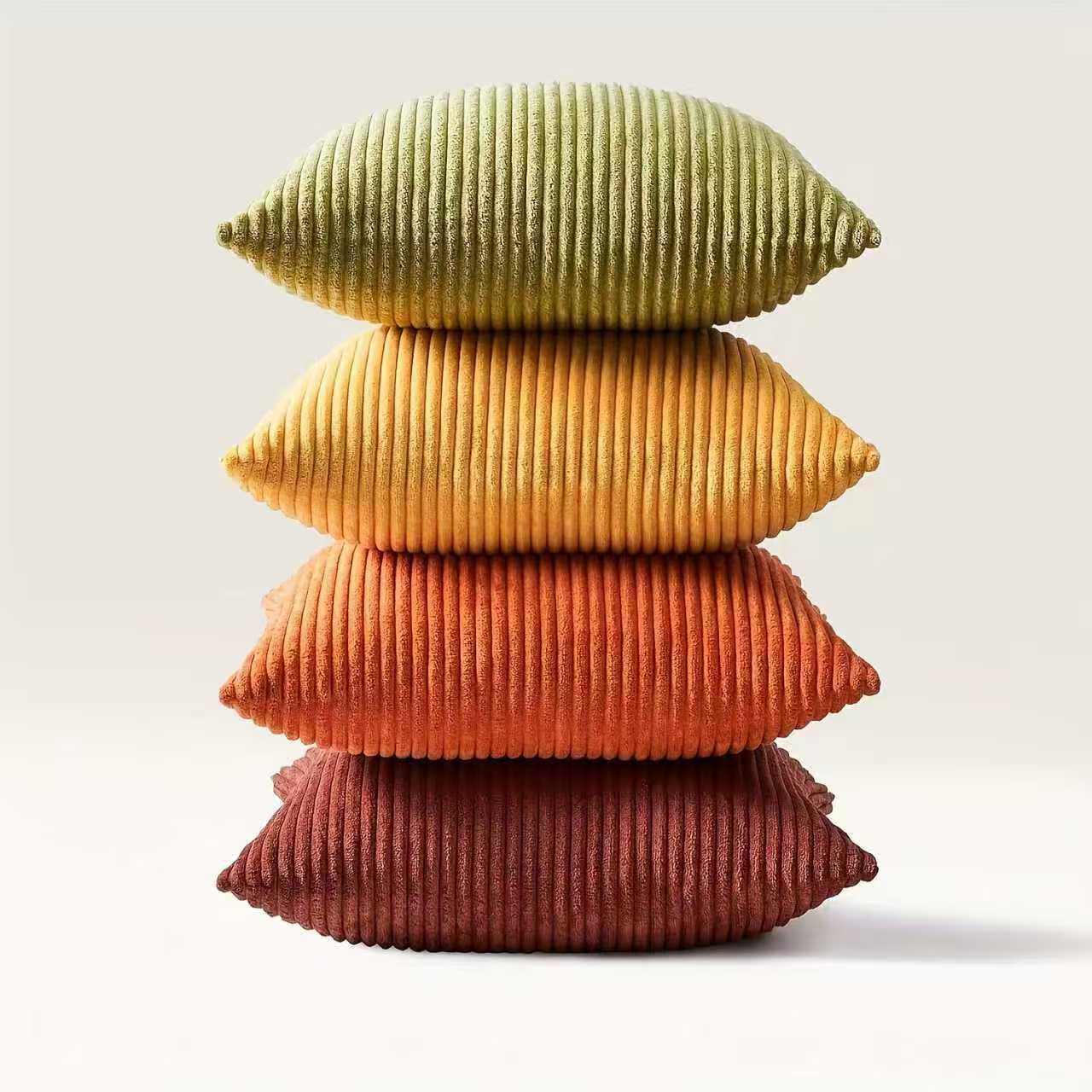 

Modern Minimalist Corduroy 4-Piece Set: Solid Color & Striped Pillow Covers 45*45 Pillow Cover