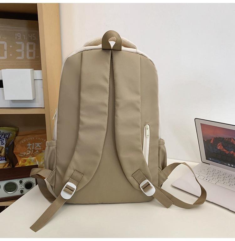 Student Skolväska Kvinna Colorblock Stor kapacitet Datorryggsäck Man Gymnasieryggsäck