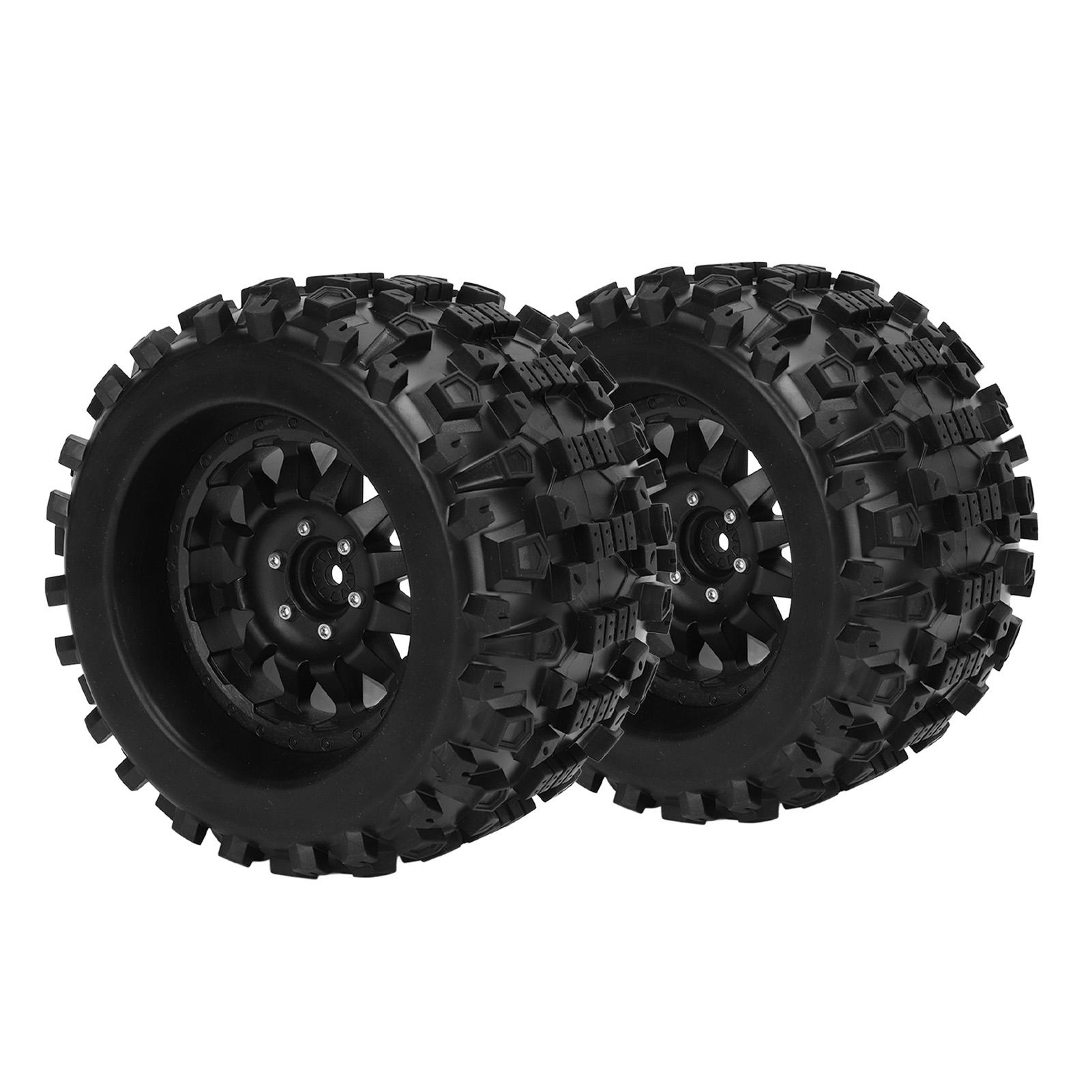

2pcs RC Car Tires Plastic Rubber Black RC Truck Accessories with Hex Adapters for Arrma 1/8