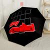 Racing Speed Passion Compact Travel Automatic Umbrella Retractable Design with 8-Rib Durability Sturdy Construction for Outdoor Daily Use