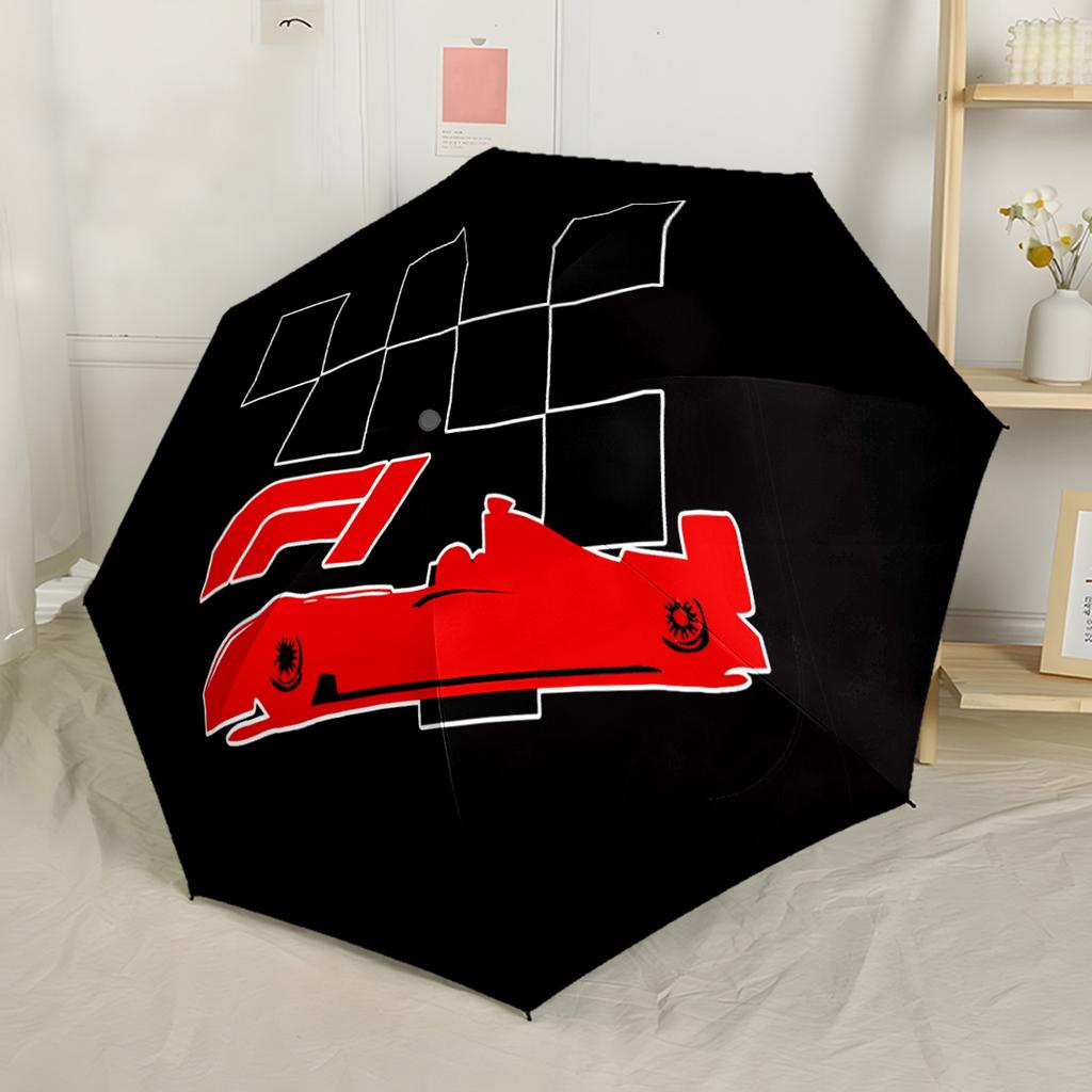 Racing Speed Passion Compact Travel Automatic Umbrella Retractable Design with 8-Rib Durability Sturdy Construction for Outdoor Daily Use