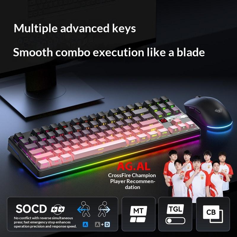 Aula F87 Pro V2 Custom Mechanical Keyboard Wireless Triple Mode Bluetooth Silent Rgb Backlit Gaming For Pc Computer Esports