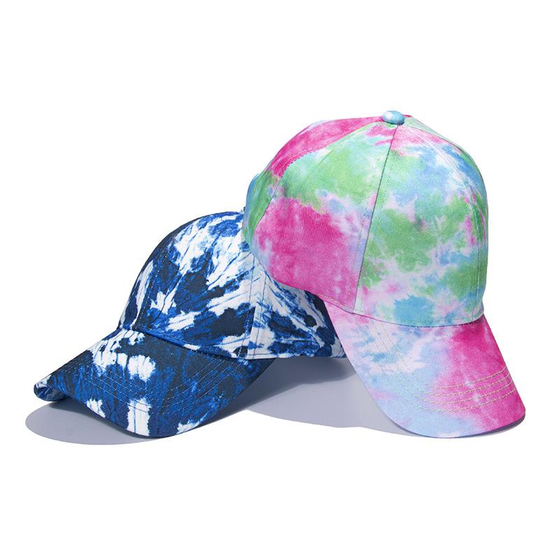 New Fashion Men'S And Women'S Tie-Dye Caps Multicolor Irregular Printing Baseball Cap Outdoor Street Leisure Sun Hats Casquette
