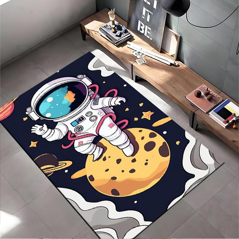 Astronaut Space Adventure Design Carpet with Planet and Stars Theme Suitable for use as an anti-slip for living room bedroom sofas